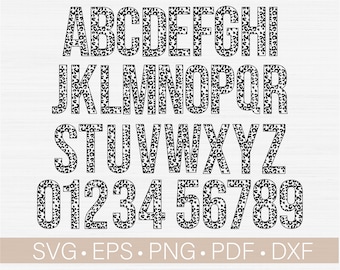 Leopard Font Svg, Cheetah Font Svg, Animal Alphabet Svg, Leopard Print Font Png File Bundle, Numbers Svg, Vintage Font Svg Instant Download