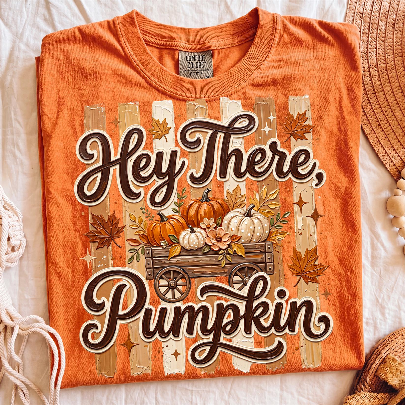 Hey There Pumpkin PNG - Cozy Fall Pumpkin Wagon Sublimation Design for ...