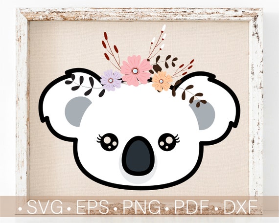 Download Koala Svg Cut File For Cricut Silhouette Floral Koala Face Svg Dxf Koala Vector Instant Download Australia Svg Koala With Flowers Crown Clip Art Art Collectibles Deshpandefoundationindia Org