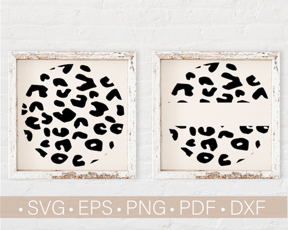 Download Leopard Pattern Circle Round Monogram Sign Digital Cut File Laser Wood Cutting Svg Door Hanger Template Art Collectibles Digital Mukena Id
