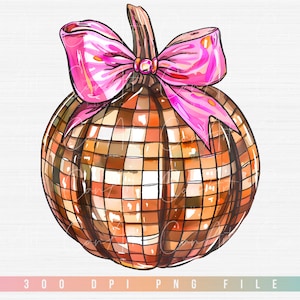 Retro Pumpkin Png, Disco Ball Pumpkin Png, Fall Sublimation Designs, Autumn Clipart, Pumpkin Patch Png, Digital File T-Shirt Mug Download