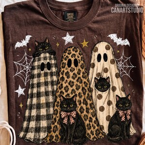 Halloween Ghost Cat PNG, Black Cat Sublimation Digital File image 5