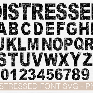 ディストレスト フォント SVG、グランジ フォント SVG、ディストレスト アルファベット SVG、グランジ フォント PNG ファイル、ディストレスト 数字 SVG、ビンテージ フォント SVG、PNG ダウンロード