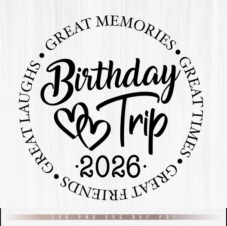 Birthday Trip 2025 Svg, Birthday Shirt Svg, Great Times, Great Memories Svg File Cricut, Cut, Silhouette File, Digital - Instant Download image 1