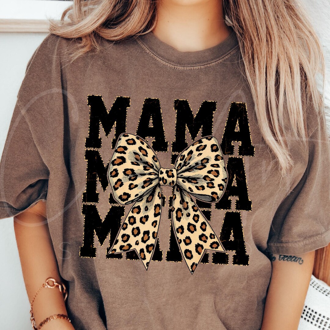 Leopard Print Mama Coquette PNG Digital Download, Cheetah Bow Mom Life ...