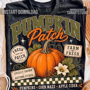 Pumpafält PNG, Vintage höst sublimeringsdesign, digital fil för kommersiellt bruk
