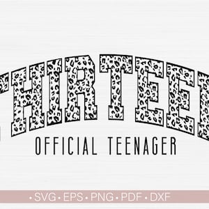 Dreizehn Leoparden SVG, Dreizehn Leoparden SVG, Geparden Print SVG, offizielle Teenager SVG, 13