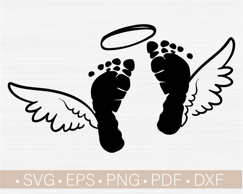 Download Baby Angel Wings Svg For Cricut Cut Angel Baby Footprint Silhouette File Miscarriage Svg Halo Svg Png Eps Dxf Pdf Vector Clipart Scrapbooking Paper Party Kids Minyamarket Com