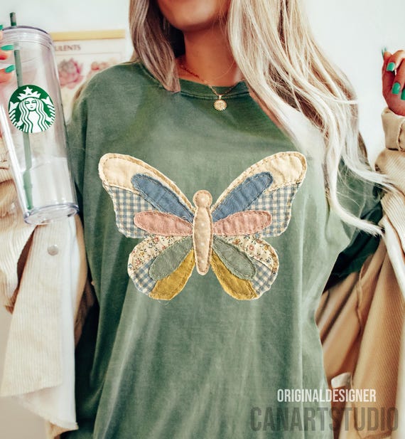 Patchwork Butterfly Png, Polka Dots Gingham Butterfly Png, Trendy Spring Sublimation Design Cottagecore Png Farmhouse Easter Png