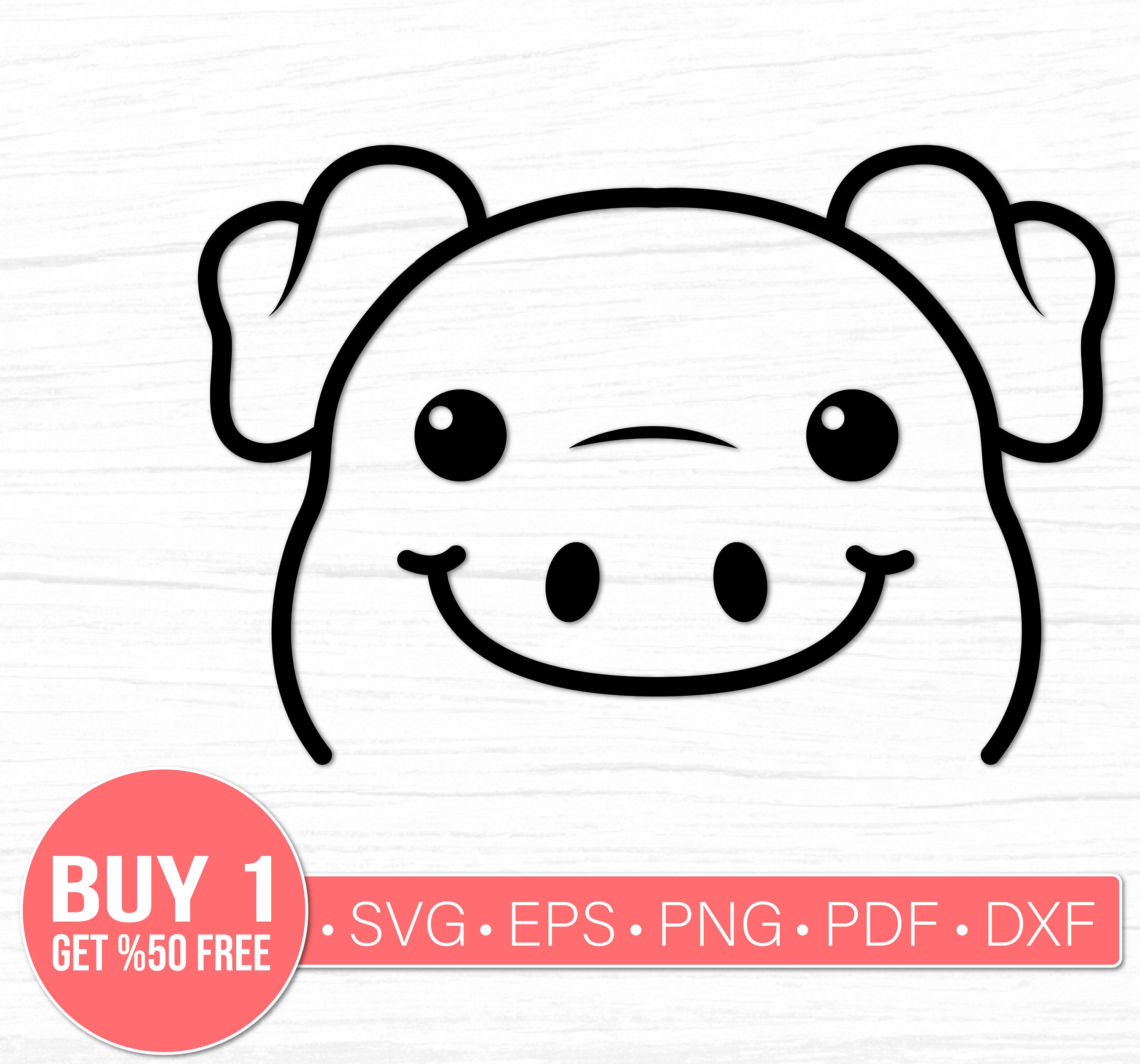 Pig Svg File for Cricut / Cute Pig Face Outline Svg / Pig | Etsy