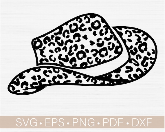 Leopard Cowgirl Hat SVG: Cheetah Western Cut File (Digital Download)