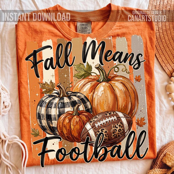 Fall Football Shirt Design | Pumpkin Football PNG & Leopard Autumn Graphics