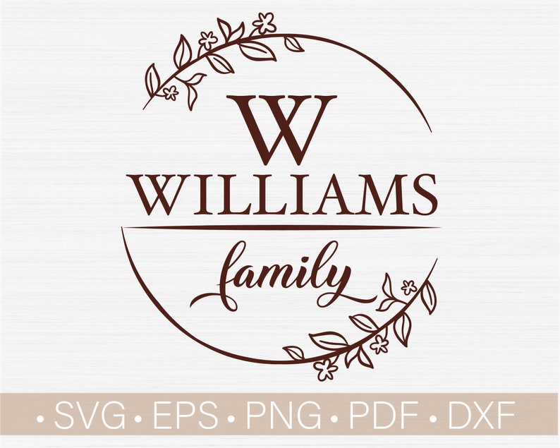 Download Last Name Round Template Svg Png Dxf Floral Wreath Border Family Svg Surname Monogram Farmhouse Cut Files For Cricut And Silhouette Scrapbooking Papercraft Shantived Com