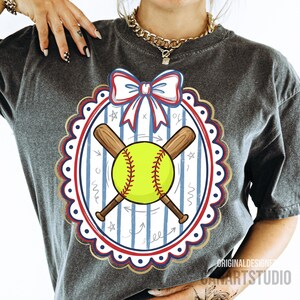 Coquette Softball Png, Girly Softball Png, Softball Mom Png, Baseball Mama Png, Retro Sports Mom Sublimation Design, Softball Shirt Png image 4