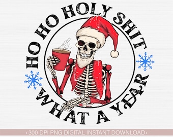 Kerst png, grappige kerst, kersthumor png, skelet kerstman png, sublimatie print shirtontwerpen digitale Instant Download png