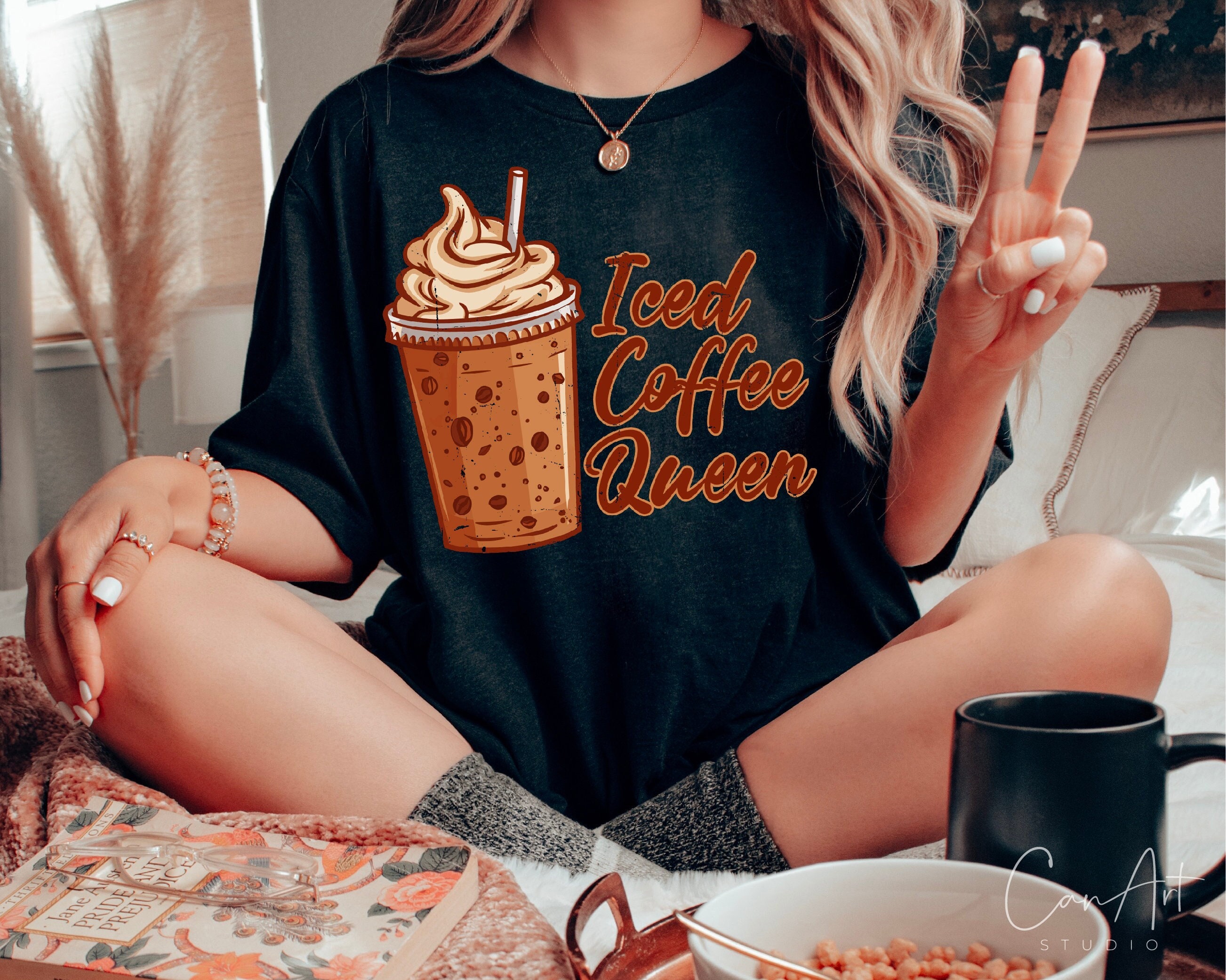 Iced Coffee Queen Tshirt - Etsy Iced Coffee Queen Tshirt - Etsy