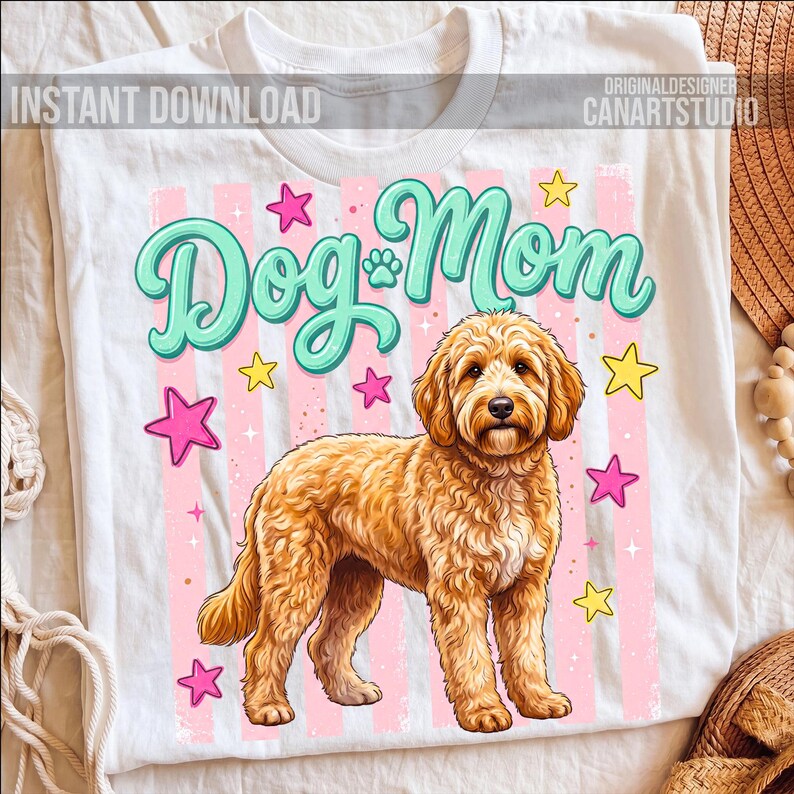 Dog Mom Goldendoodle Preppy Sublimation PNG Design - Etsy