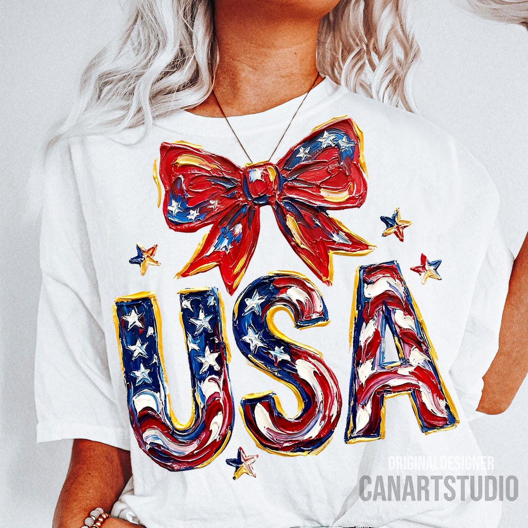 Usa Png, Coquette Patriotic Bow Png 4th of July Png, Red White Blue Png ...