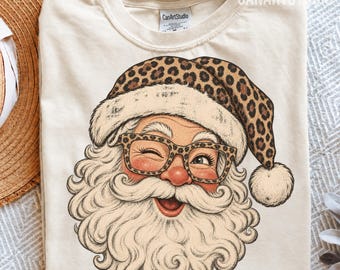 Christmas Santa PNG, Leopard Sublimation Digital File