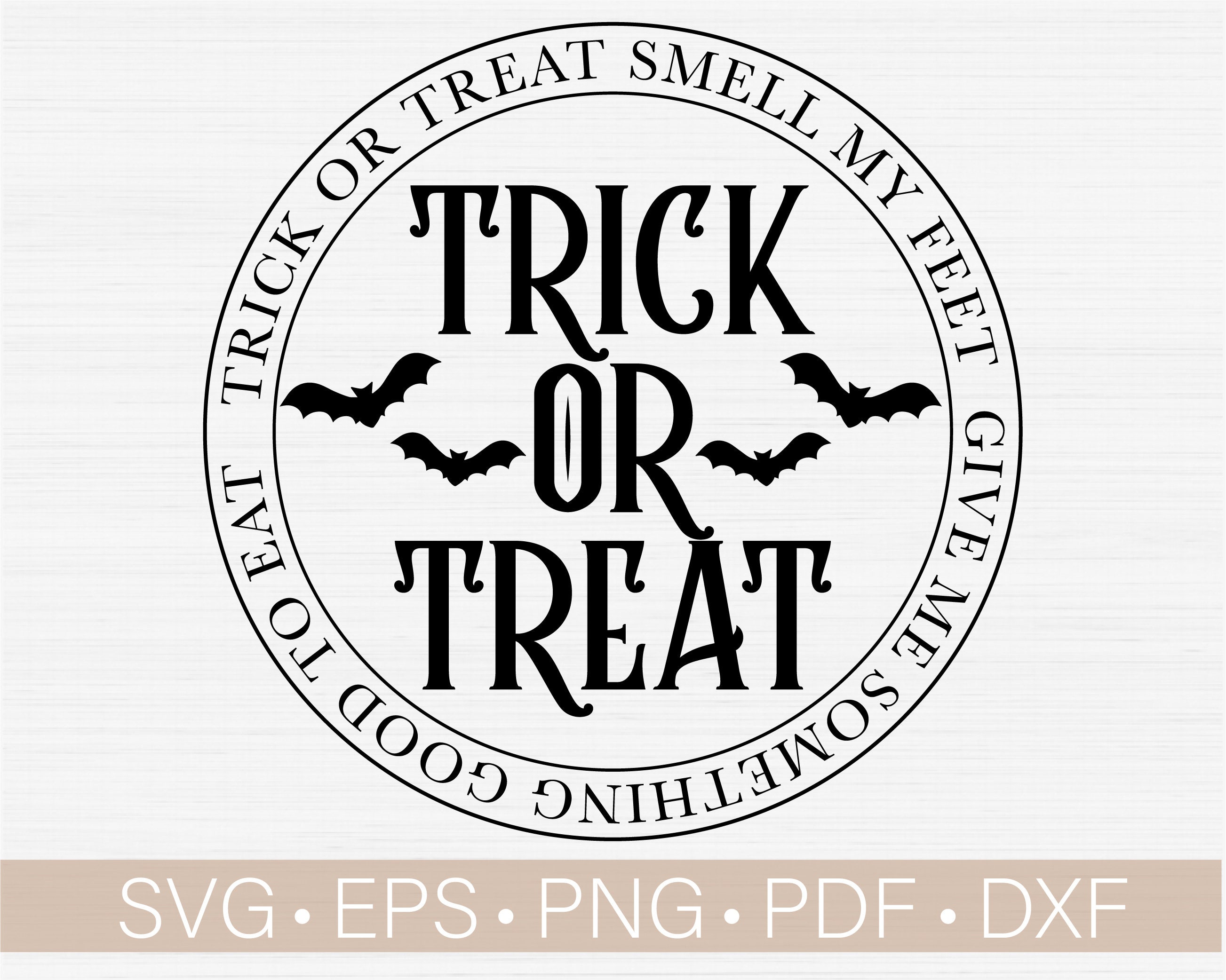 Trick or Treat Svg Halloween Round Sign Svg Halloween Svg - Etsy