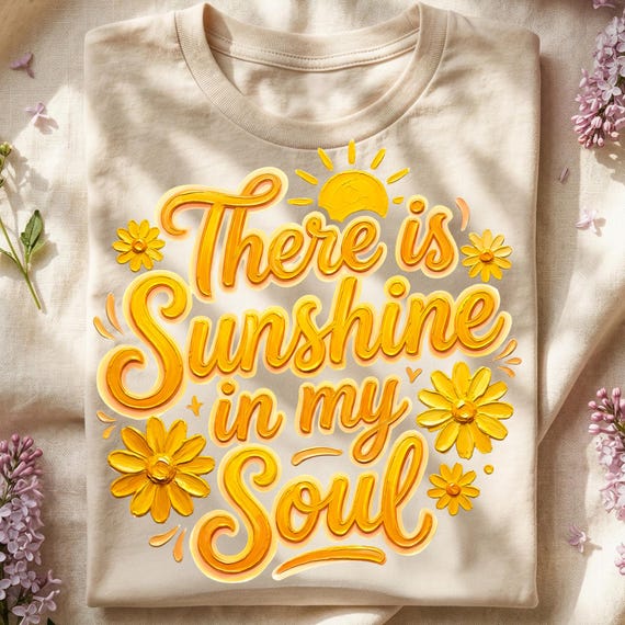 There is Sunshine in My Soul PNG, Christian Summer Quote, Faith Sunshine Sublimation Design