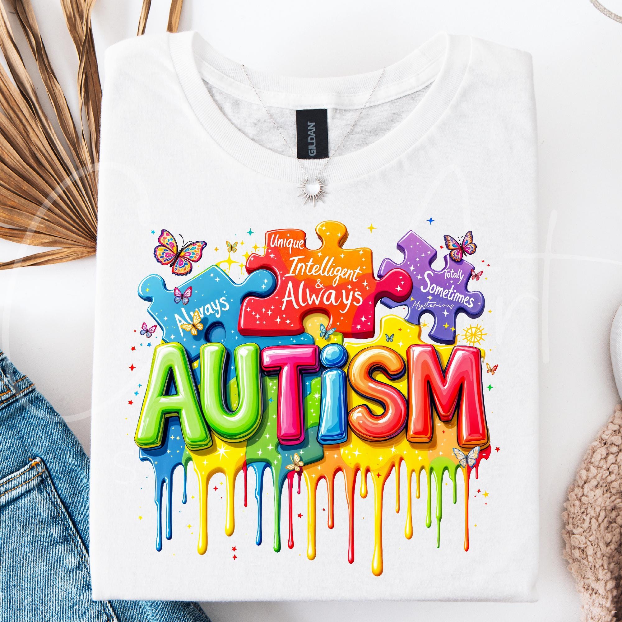 Autism Awareness PNG: Puzzle Piece Rainbow Design (digital Download) - Etsy
