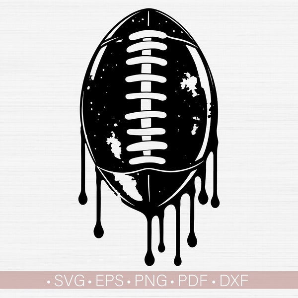 Dripping Football Svg Png, Football Ball Svg, Shirt Design Distressed Cut File for Cricut, Sublimation or Print, Silhouette Eps Dxf Pdf