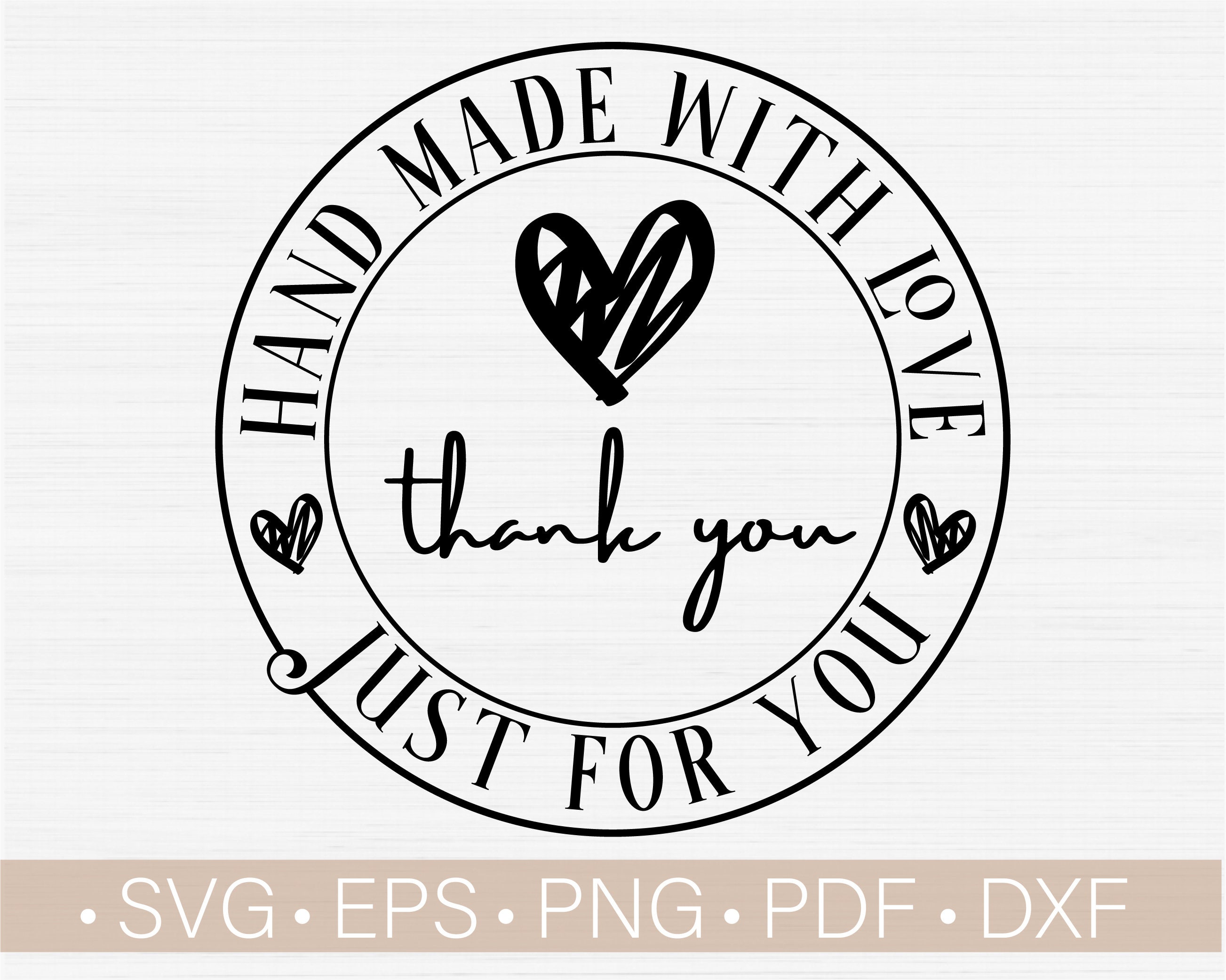 Hand Made With Love Svg Cut File / Just for you Cricut Cut Etsy