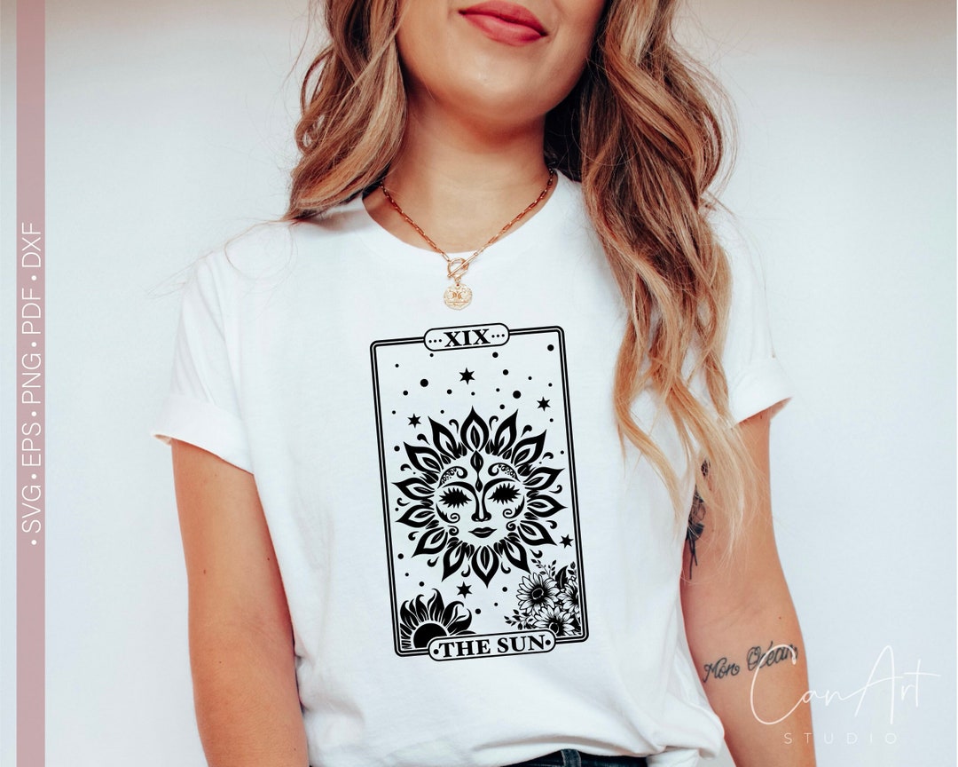 Tarot Card Sun Svg Png, Mystic Tarot SVG, Digital File, Illustration