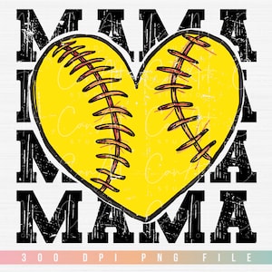 Maman de softball Png, chemise de softball rétro Png, maman tendance de softball Png, motifs par sublimation, maman coeur Clipart T-shirt numérique téléchargement fichier