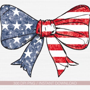 Coquette Bow Png, Patriottico Png, 4 luglio Png, Celebrazione americana Png Clipart, Stampa a sublimazione, 4 luglio, Download digitale