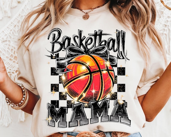 Retro Basketball Mama PNG: Distressed Mom Design (Instant Download)