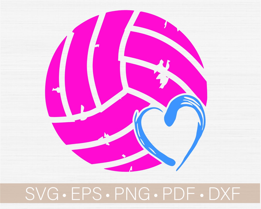 Volleyball Svg With Heart, Volleyball Vector Clipart, Cut File, Svg ...