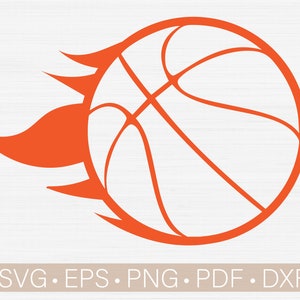 Basketball-Logo-Svg, Basketball-Svg, Basketball-Flammen-Svg-Schnittdatei, Basketball-Clipart-Sofortdownload Cricut - Silhouette-Datei
