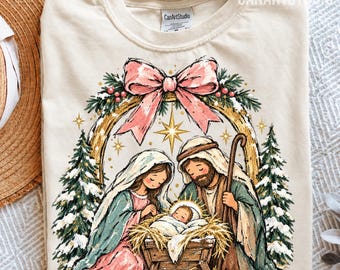 Christmas Nativity PNG, Pastel Sublimation Digital File