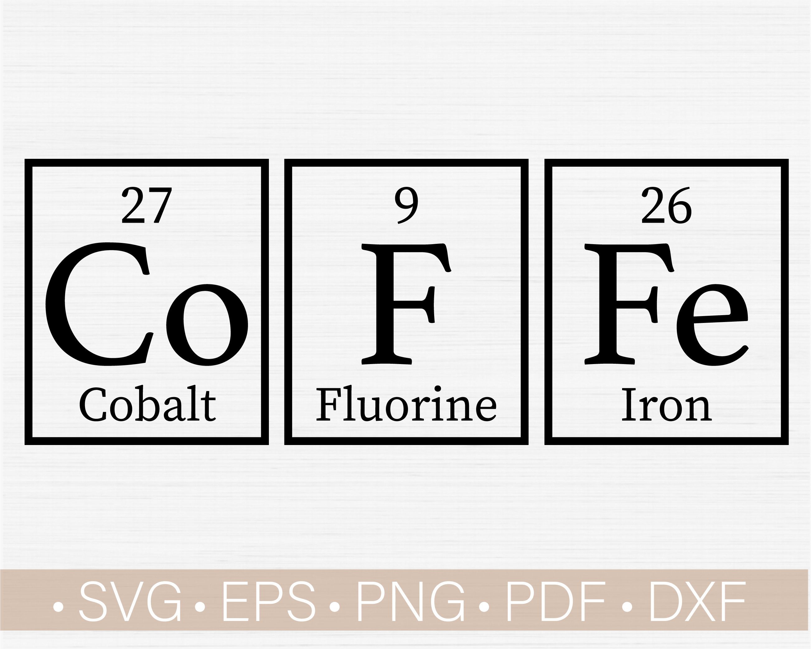 Coffee Svg Periodic Table Svg Files Coffee Svg For Shirts | Etsy