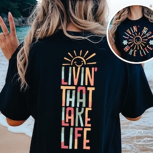Retro Lake Life PNG: T-Shirt Sublimation Design (Digital Download)