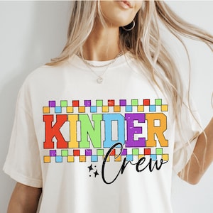 Kinder Crew Retro Kindergarten Png, Design carino per insegnanti per bambini Arte divertente per la classe Download digitale, Decorazione per il ritorno a scuola Design a sublimazione
