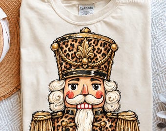 Christmas Leopard Nutcracker PNG, Sublimation Digital File