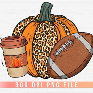 Fall and Football Png Autumn Football Game Day Graphic PNG Fall Season Football Lover Clipart PNG Football Leaves Sublimation Print File PNG