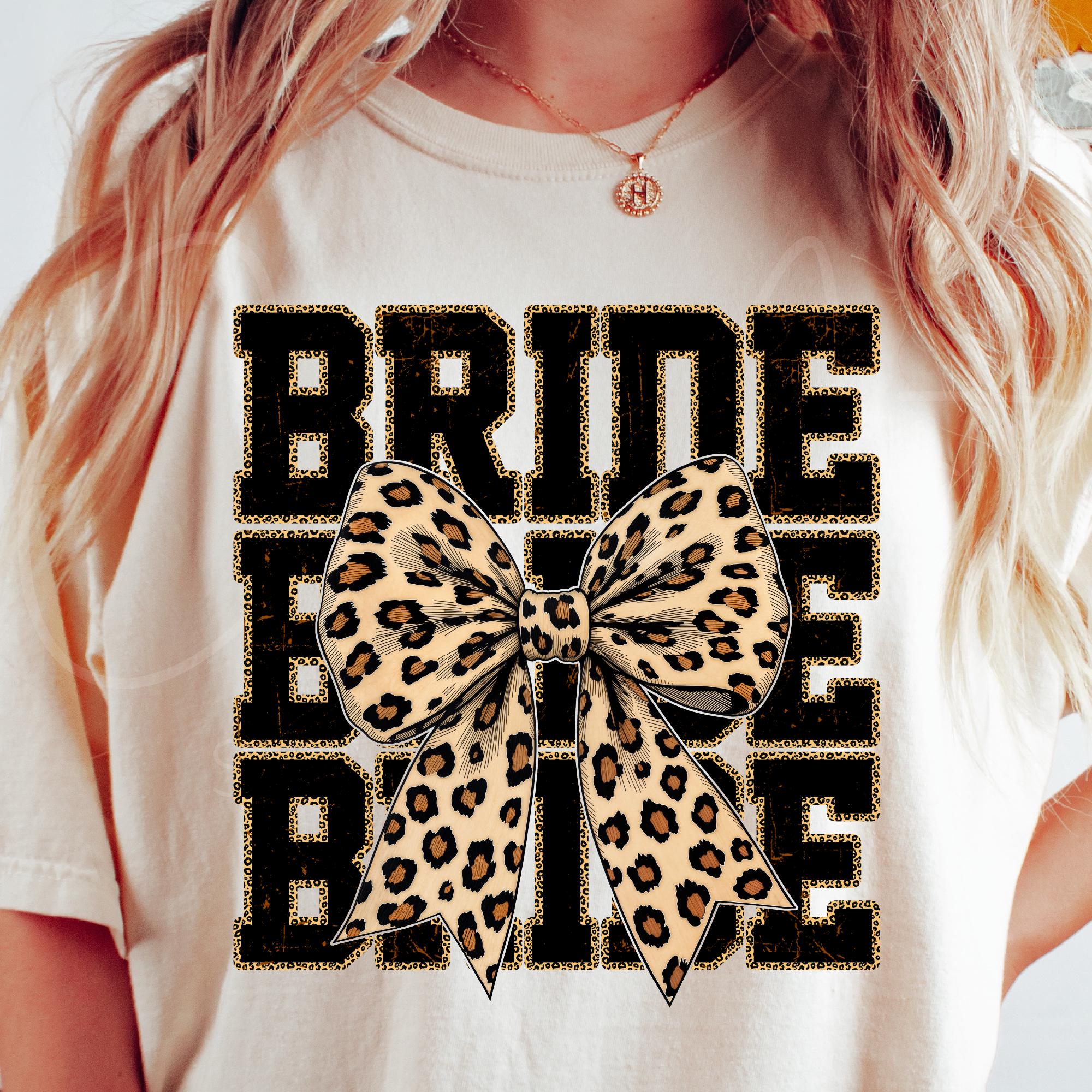 Leopard Print Bride PNG: Cheetah Bow, Bachelorette Party Design