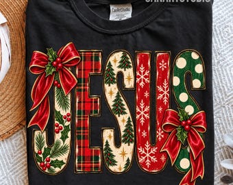 Jesus Christmas PNG, Preppy Sublimation Digital File