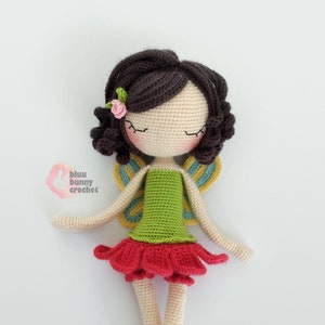 Flower Fairy Crochet Doll Pattern ENG/ESP/PT Fairy Amigurumi Doll Pattern, Poppy Flower Crochet, 14,5 inches 37cm Ballerina Skirt, Tutu image 5