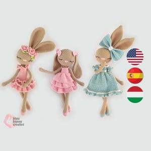 Haakpatroon ballerinahaas: 3-in-1 amigurumi-konijnpatroonpakket
