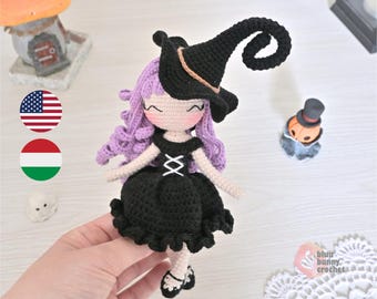 Mini Witch Crochet Doll Pattern: Halloween Amigurumi doll tutorial