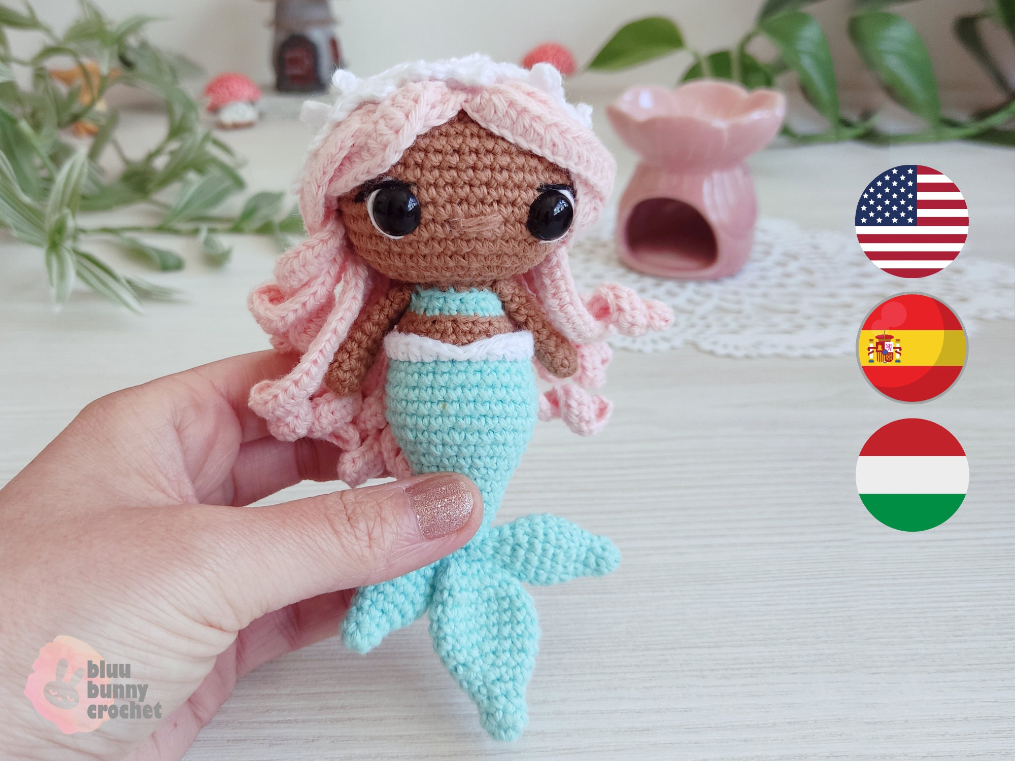 39 Mermaid Crochet Patterns: Amigurumi Dolls, Pocket Mermaids, and Creative Sea-Inspired... 4 Mini Mermaid Crochet Doll Pattern: Mayla Amigurumi (5
