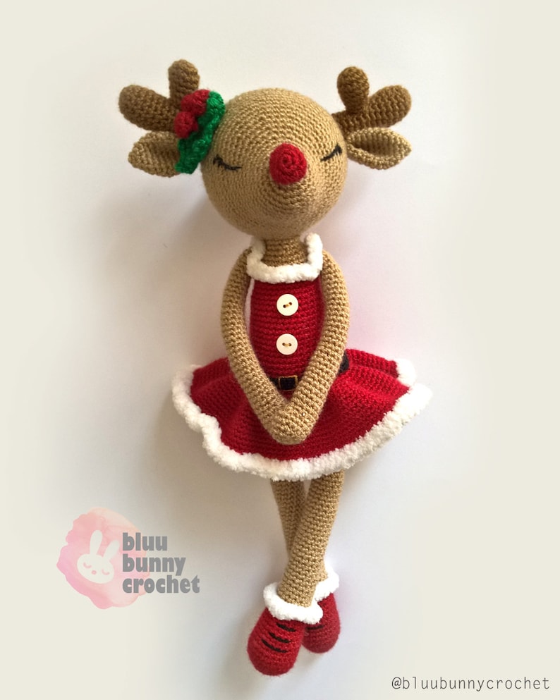 Amigurumi Reindeer Pattern Ballerina Crochet Deer Doll Pattern Christmas Crochet Fawn Decoration Idea for Living Room