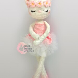 Ballerina Crochet Doll Pattern Pack, 3in1 14,5 inches 37cm Doll Amigurumi Doll Pattern, Bunny, Cat, Unicorn image 5
