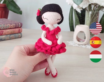 Mini Amigurumi Ballerina Doll Pattern ENG/HUN/ESP 13cm/5inches Amigurumi Ballerina doll Pattern, Bailarina Carmen