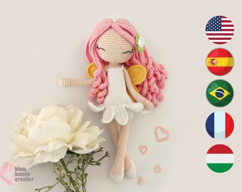 Flower Fairy Amigurumi Doll Crochet Pattern (26cm/10in) (PDF Pattern)